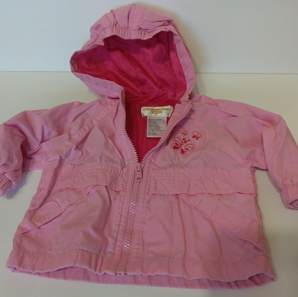 Girls infant jacket hoody full zip pink 12m